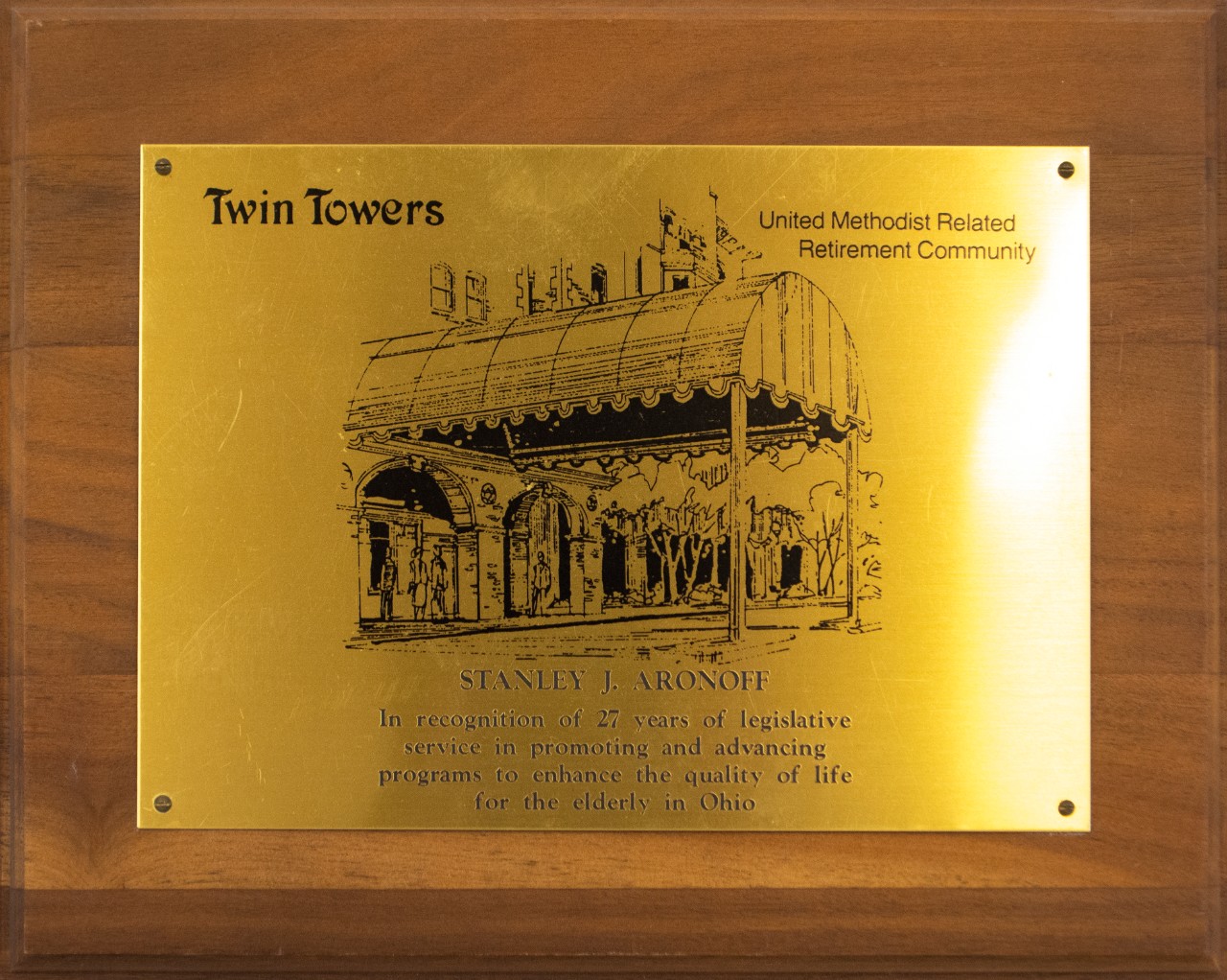 United Methodist Related Retirement Community awards Stanley J. Aronoff.