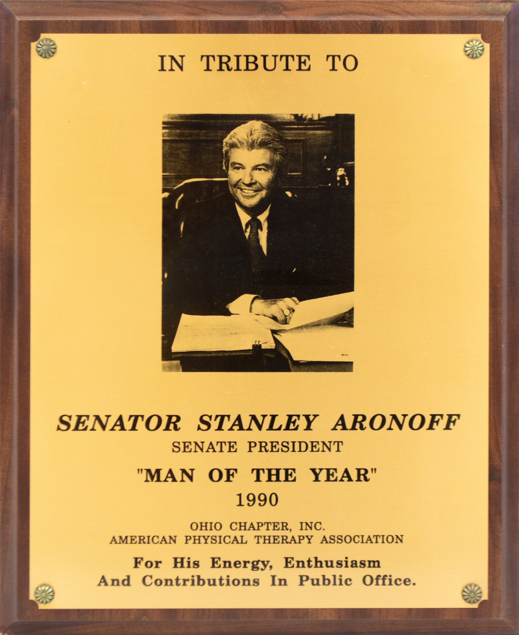 A Tribute to Senator Stanley Aronoff as "Man of the Year"