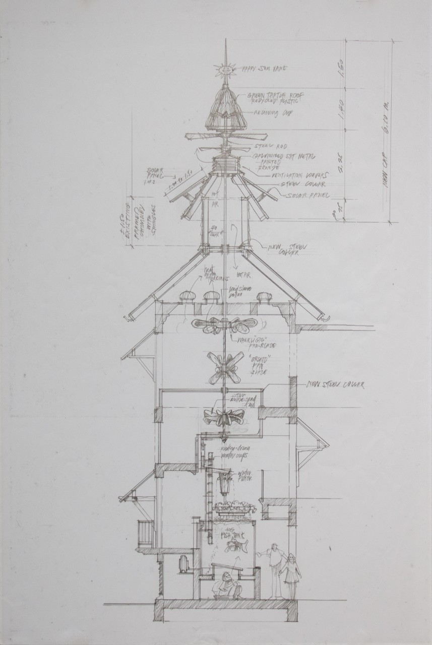 Dan Bube, Meandering River Garden Resort, pencil on paper, 1