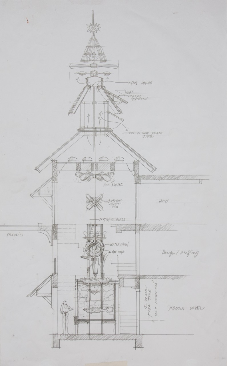 Dan Bube, Meandering River Garden Resort, pencil on paper, 2