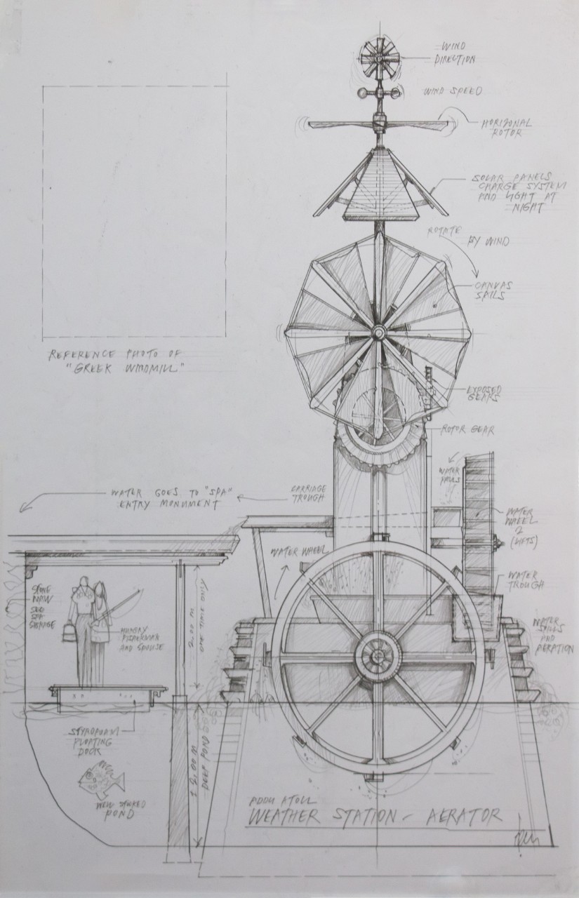 Dan Bube, Meandering River Garden Resort, pencil on paper, 3