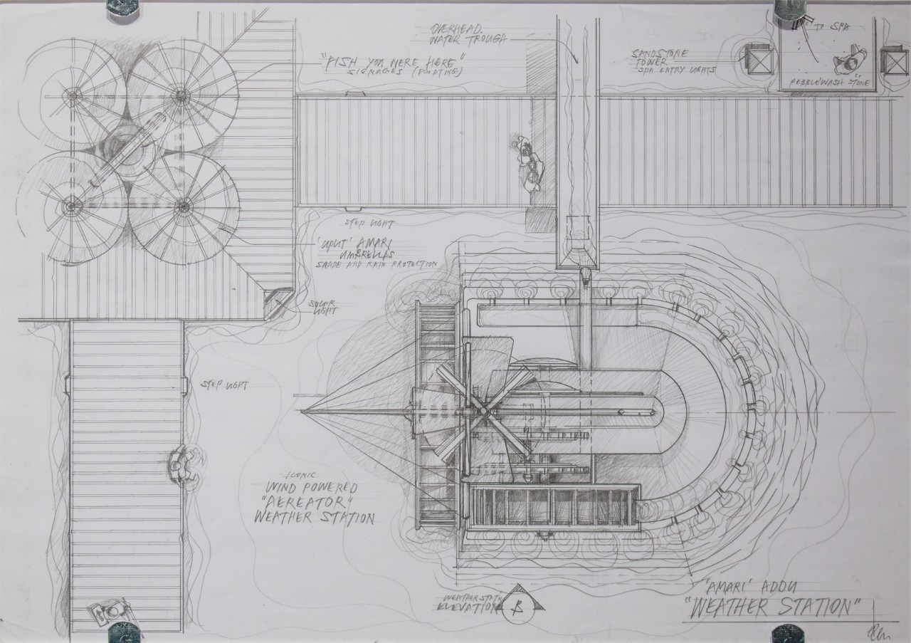 Dan Bube, Meandering River Garden Resort, pencil on paper, 5