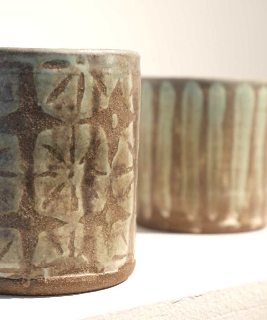 striped ceramic mugs