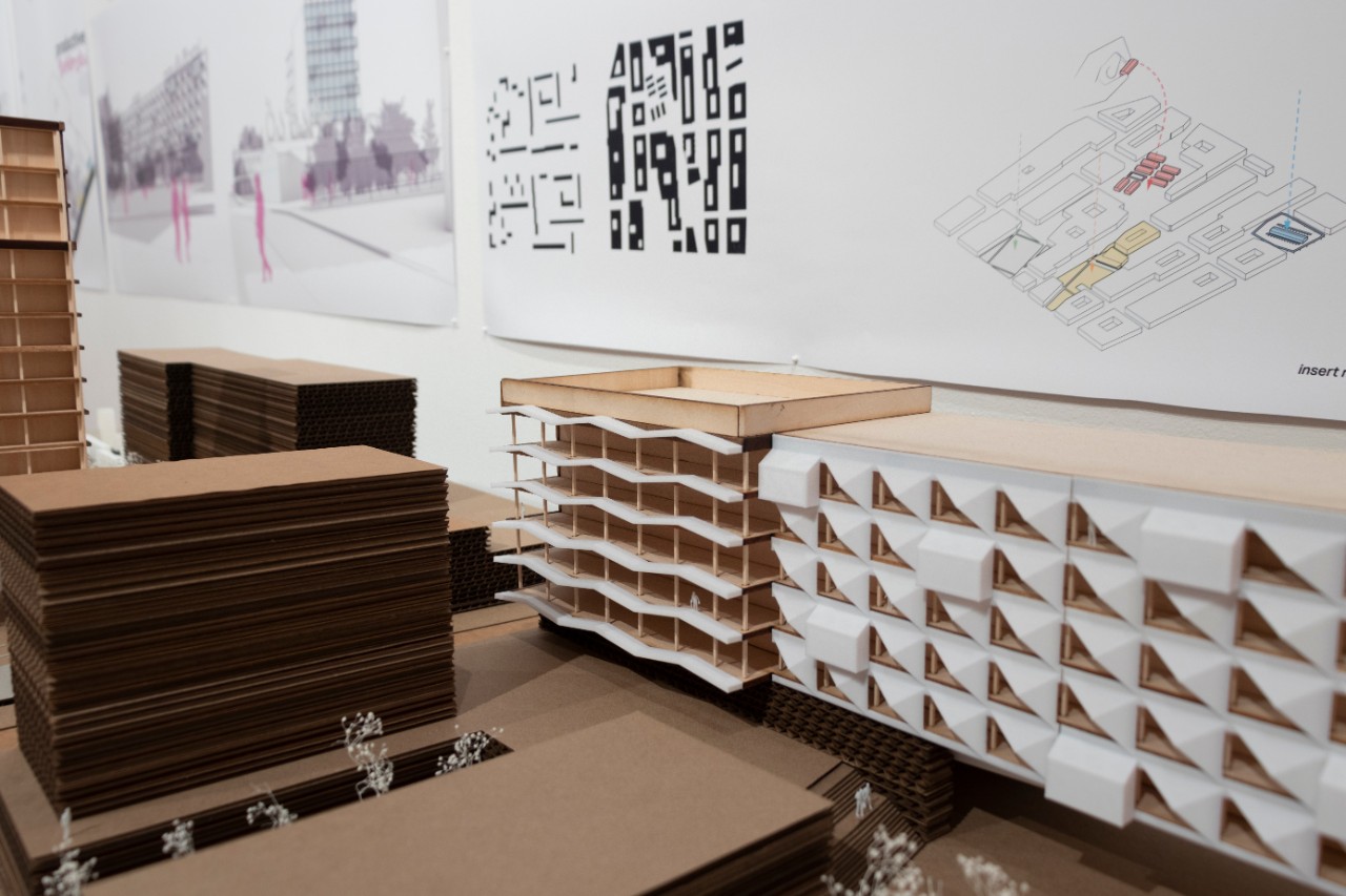 prints on paper, wood models