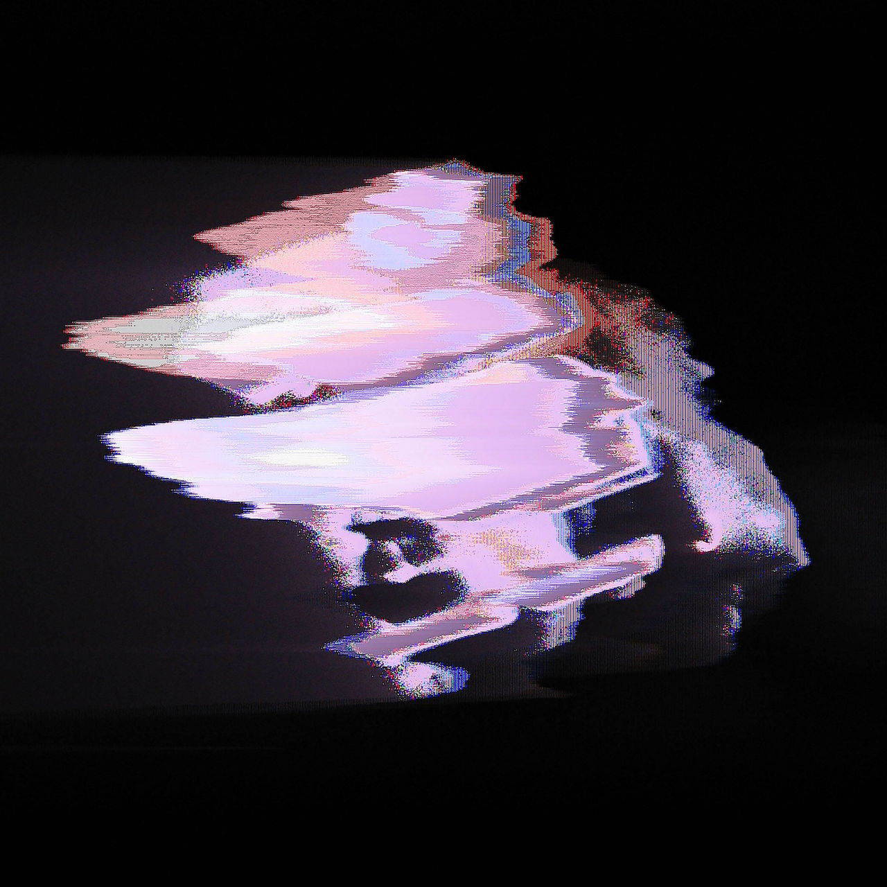 Untitled (Distorted Digital Blur of Color in Black Space) by Tyler Chumney, 2024; photograph in UC DAAP Galleries' Reed Gallery Exhibit Long Exposure