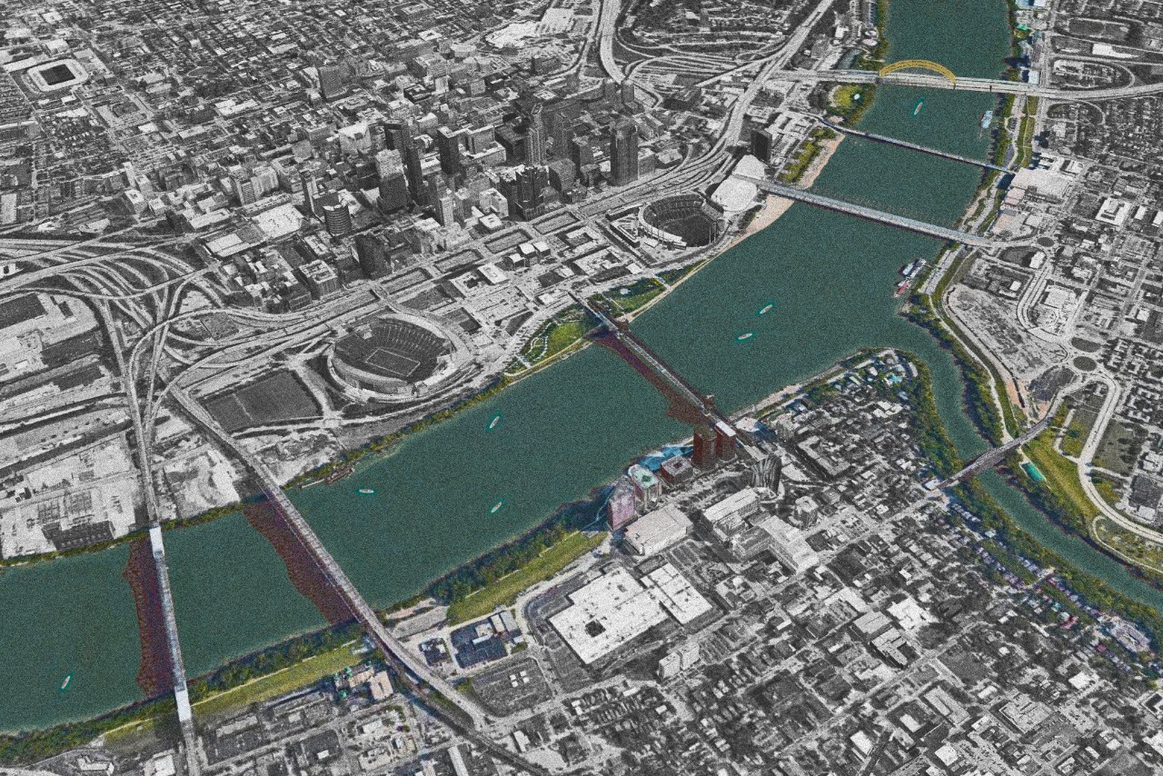 Visual of Ohio River through Downtown Cincinnati and Northern Kentucky