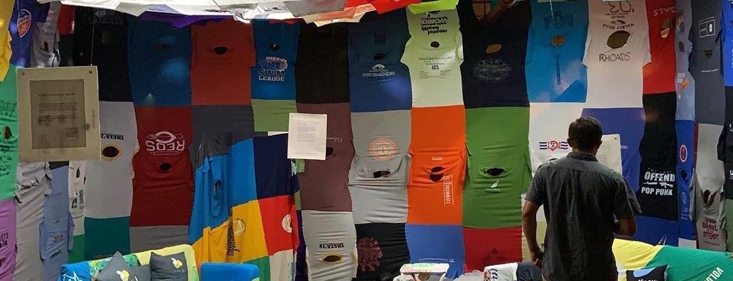 Room made of collaged tshirts